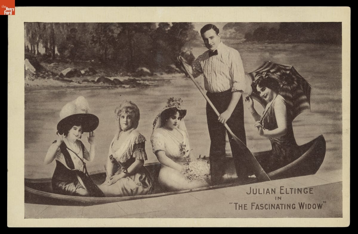 Julian Eltinge in "The Fascinating Widow" at Forrest Theatre, Philadelphia, Pennsylvania, April 1912