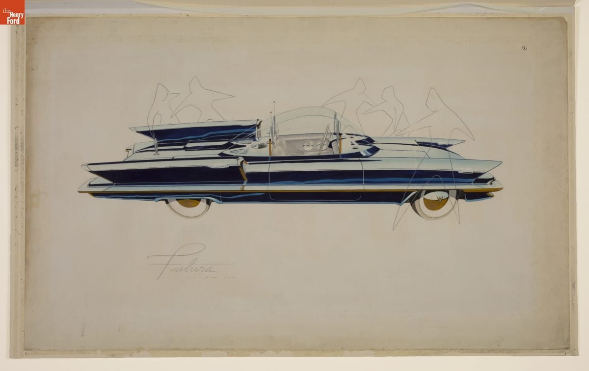Lincoln Futura Rendering by William M. Schmidt, 1952