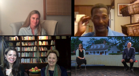 Farm to Fork panelists on Vimeo Screenshot with 1-2 video chat participants in each of four quadrants