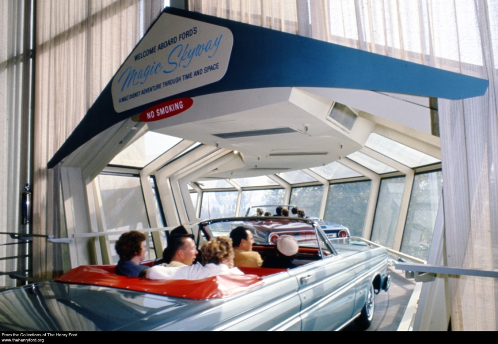 Entering the Transparent Tunnel of the Magic Skyway Ride, Ford Pavilion, New York World's Fair, 1964-1965