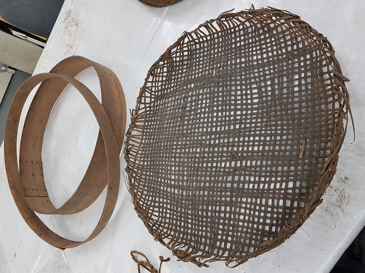 A grain sieve in need of restoration.