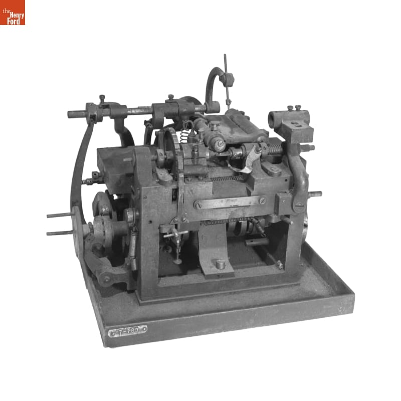 Automatic Pinion Cutter, Used by the Waltham Watch Company, circa 1892 Piece of machinery