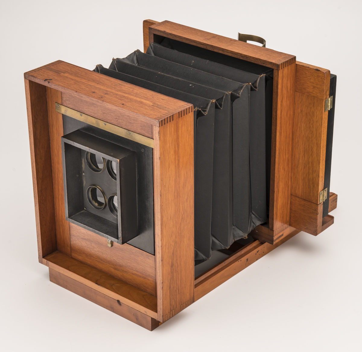 View Camera, Used in Harry Patmore's Photographic Studio, circa 1882 Large wood box camera, with accordion-folds in center